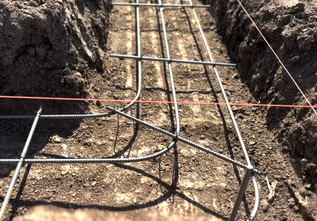 Rebar in footing.